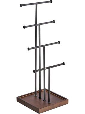 Stylish Four-Tier Jewelry Organizer Tree Stand - Necklace, Earring & Bracelet